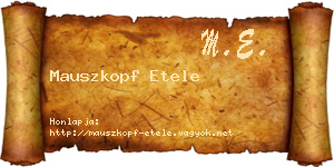 Mauszkopf Etele névjegykártya